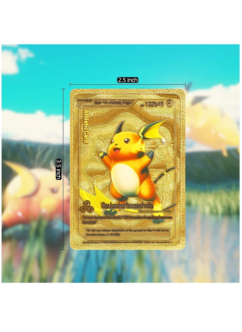 Pokemon - Gold Pokemon Cards Golden Foil Set (110 pcs) - Including 17 V Series Cards, 43 GX Rare Cards, 6 EX Card, 28 Vmax Rares, 7 Basic Cards, 7 Tag Cosplay Cards, 1 DX Card, and 1 Athletic Card (Random pic o - Image 1