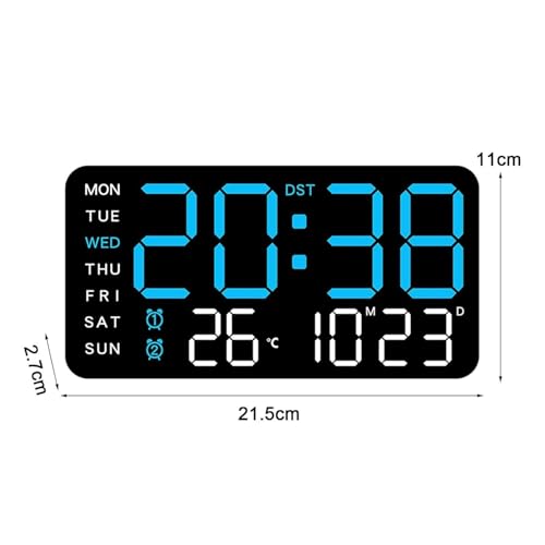 CBK Digital Alarm Wall Clock Table Clock 9-Inch Large LED Display, Adjustable Brightness, 12/24 Hour, Date & Temperature Display, for Home, Office, Bedroom, Living Room - Image 5
