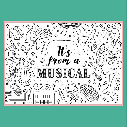 Coloring Broadway - Theatre Nerds Coloring Pages (Set of 4), Musical Theater Merchandise, Hand-Drawn Illustrations Printed on Matte Card Stock (8 1/2” x 11”), Ideal Gift for a Broadway Theater Lover - Image 3