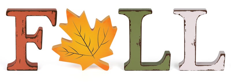 AinDen Fall Decorations for Home, 4 Pcs Thanksgiving Wooden Table Decor, Autumn Harvest Signs for Mantel, Shelf, Tiered Tray - Image 1