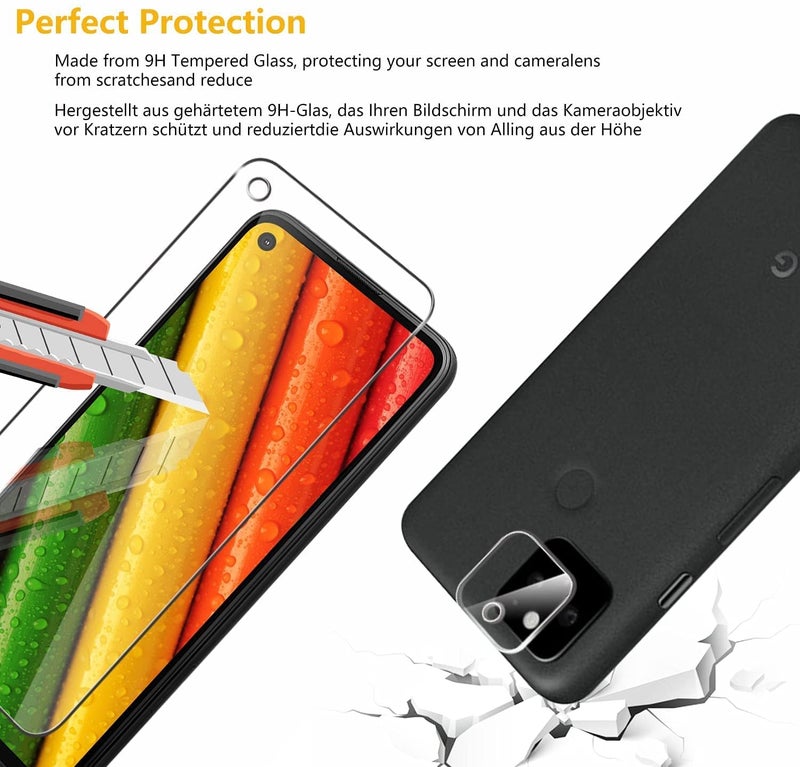 Mobilebies 9H Premium Black Border Tempered Glass Screen Protector (Non-UV Glass) for Google Pixel 5 (6 Inch, Pack of 1) | Full Screen Coverage (Edge to Edge) Screen Guard - Image 2