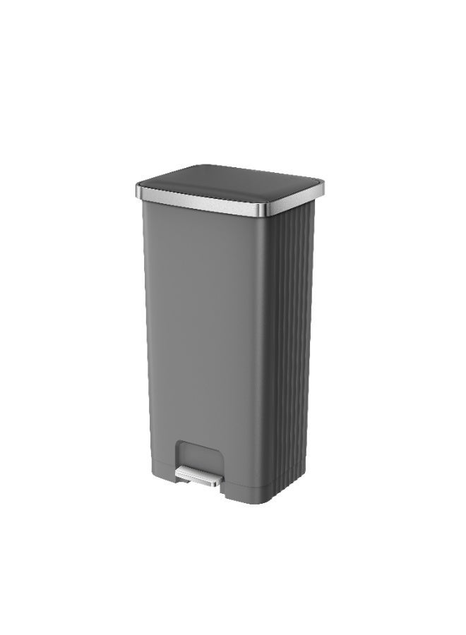 EKO Hana 90L Plastic Step Pedal Bin Grey - Soft Close Lid, Hands-Free Trash Can - Image 1