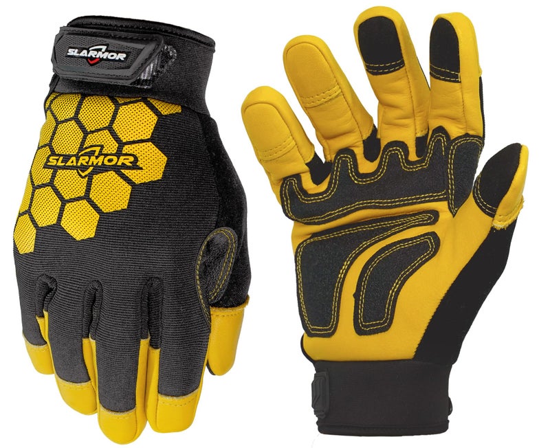 SLARMOR Winter Work Gloves for Men, Insulated, Waterproof, Puncture and Abrasion Resistant, Touch Screen with Warm Thinsulate Lining for Cold Weather, Yellow, Medium - Image 1