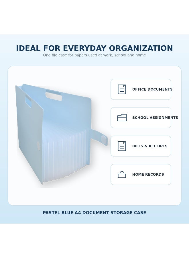 SAKURA Komagoma Accordion File Organiser TF-A4#125, A4, 13 pockets, Pastel Blue, Paper & Plastic, 1 organiser for student subjects - Image 5