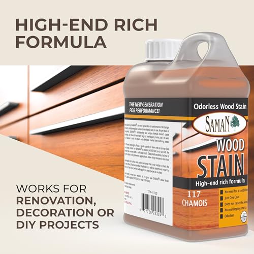 SamaN Interior Water Based Wood Stain - Natural Stain for Furniture, Moldings, Wood Paneling,Cabinets (Chamois TEW-117-32, 32 oz) - Image 2