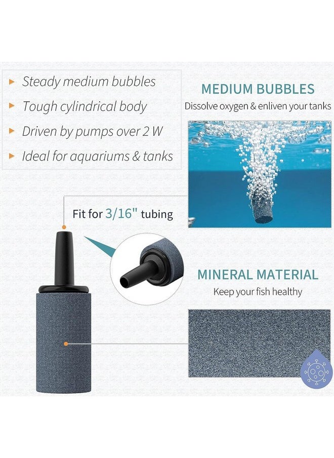 Pawfly Aquarium 1 Inch Air Stone Cylinder Grey Bubble Diffuser Oxygen Aerator Stone For Nano Air Pumps Small Buckets And Fish Tanks, 50 Pack  - Image 2