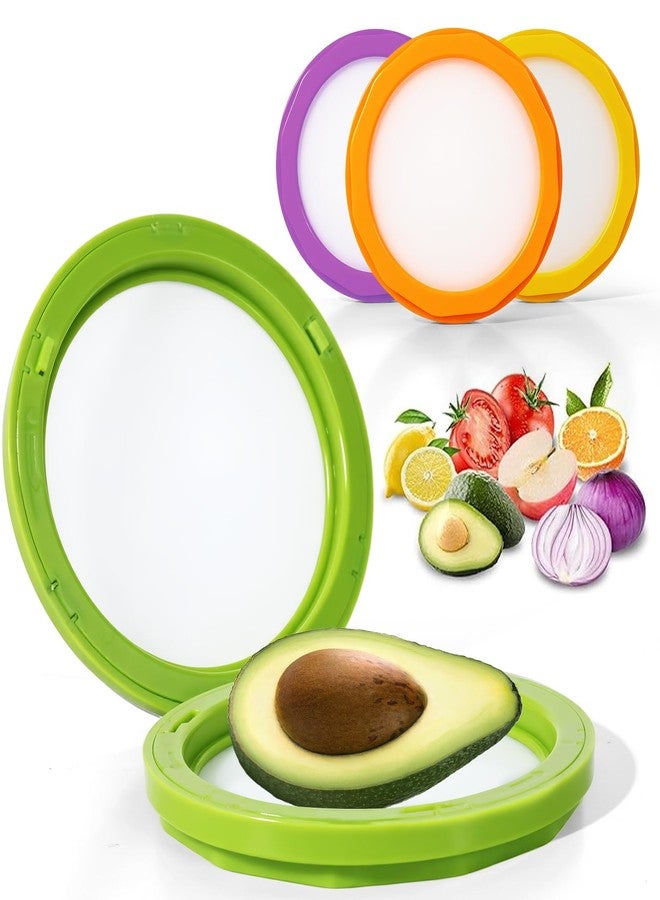 BHNJUTM Avocado Saver and Onion Storage, 4-Piece Set Avocado Keeper Tomato Saver, Extends Freshness Up to 5 Days,Reusable Silicone Food Storage Containers & Lemon Garlic Potatoes Saver - Image 1