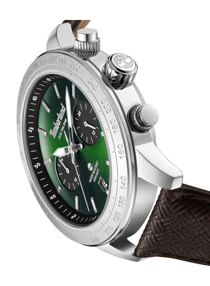 Timberland Men Quonset Green Dial Silicone Strap Multifunction Watch for Men, 44mm - Image 4