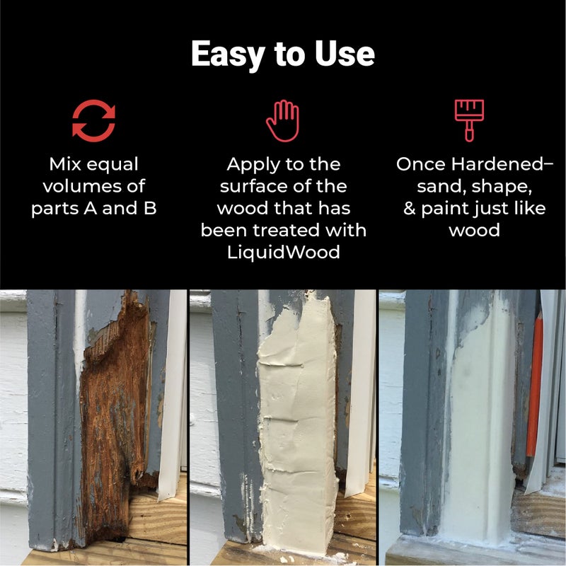 Abatron WoodEpox Kit - 2 Pint - 2-Part Structural Epoxy Adhesive Filler - Wood Filler Putty - Image 4