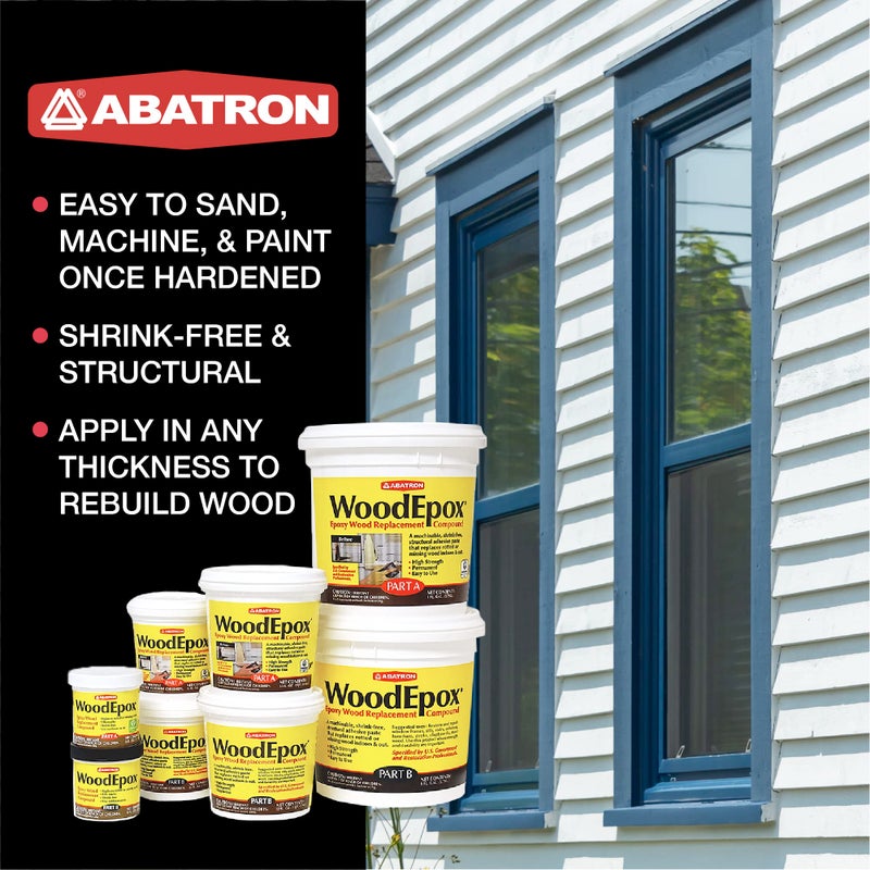 Abatron WoodEpox Kit - 2 Pint - 2-Part Structural Epoxy Adhesive Filler - Wood Filler Putty - Image 3