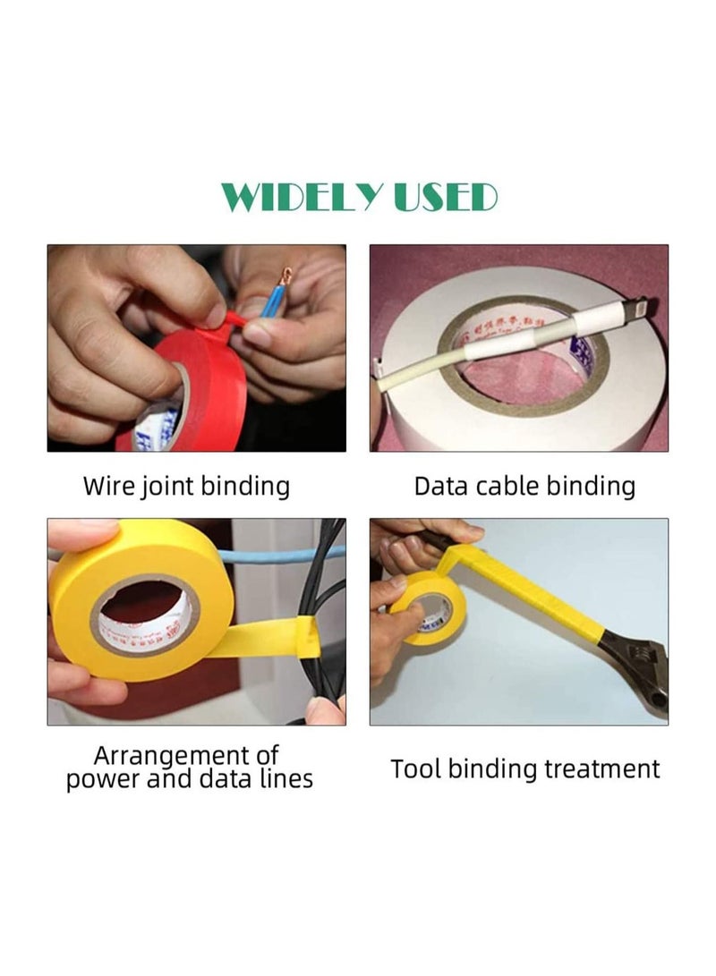 Y&D Insulation Tape 6 Pack Mixed Colour 15mm x 18mm Electrical PVC Adhesive Gaffer Suitable for Cable - Image 2