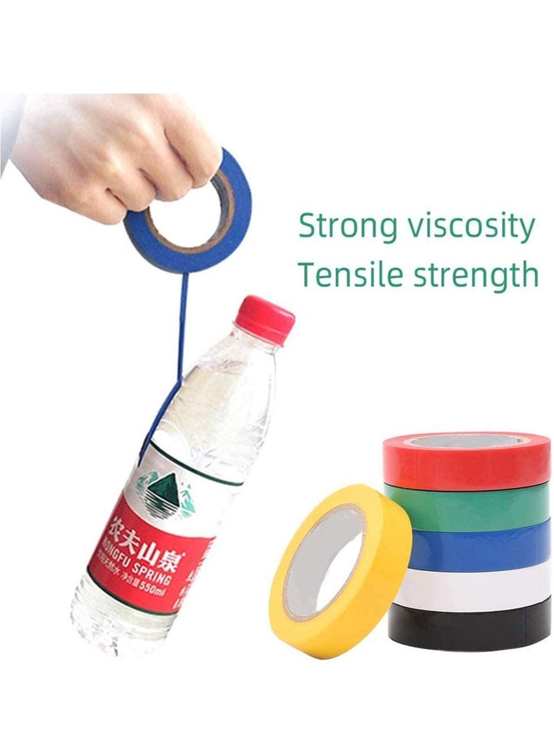 Y&D Insulation Tape 6 Pack Mixed Colour 15mm x 18mm Electrical PVC Adhesive Gaffer Suitable for Cable - Image 3
