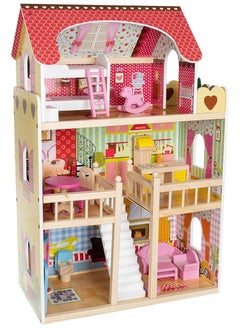 Kids Wooden Dollhouse – Large 3-Level Playhouse with Bunk Beds, Kitchen, Living Room, Balcony & Furniture – Perfect Pretend Play Gift - pzsku/ZB9DCFB2DDB8B258B10D9Z/45/_/1740671249/4806a080-0dea-488e-aaf1-ac7b57977908