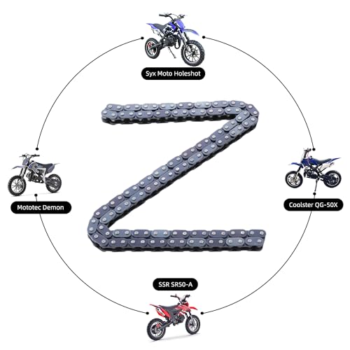 KAMIER T8F Drive Chain 134 Links Heavy Duty for 49cc 50cc 2-Stroke GB Syx Moto Holeshot Metotec Xtreme X-pro SSR Coolster Kids Pit Dirt Bike 43cc 47cc Mini ATV Quad Super Pocket Rocket Bike Moto Parts - Image 2