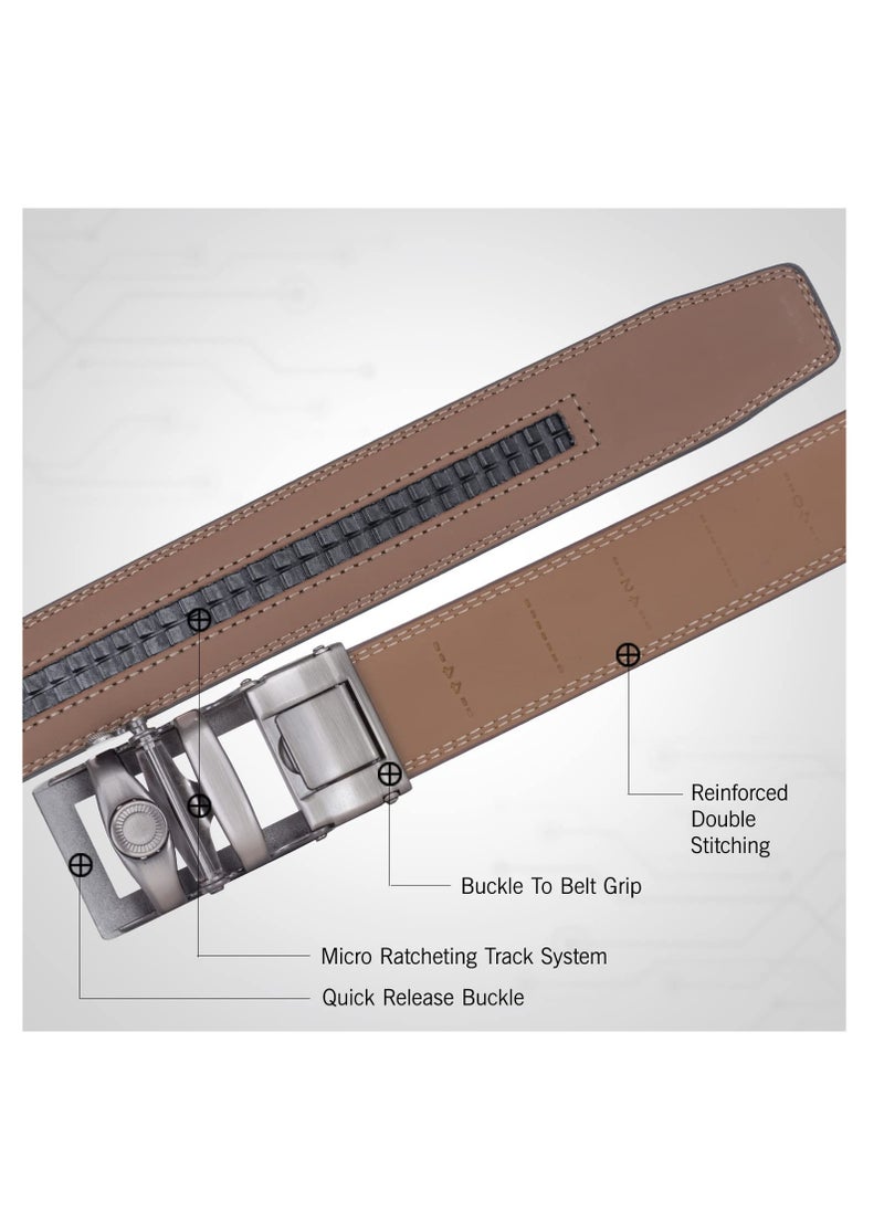 HORNBULL - Riga Leather Belt for Men | Mens Belt Auto lock | Formal and Casual Leather Belt - Image 1