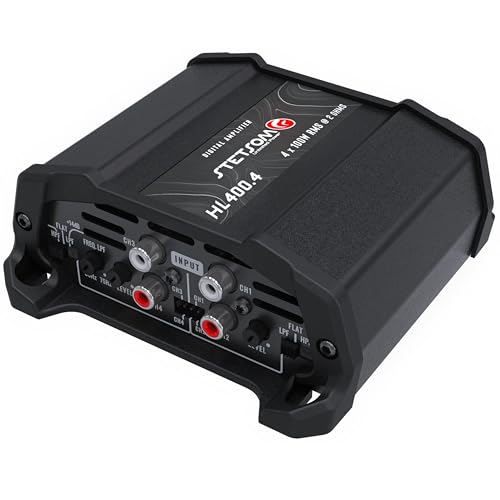 Stetsom HL 400x4 2 Ohms - Compact Digital 4 Channel Amplifier, 400W RMS 400x4, Full Range, High Input, Bass Boost Gain + 14db (Variable Adjustment 30-75hz), Multichannel, Digital Sound, Crossover - Image 4