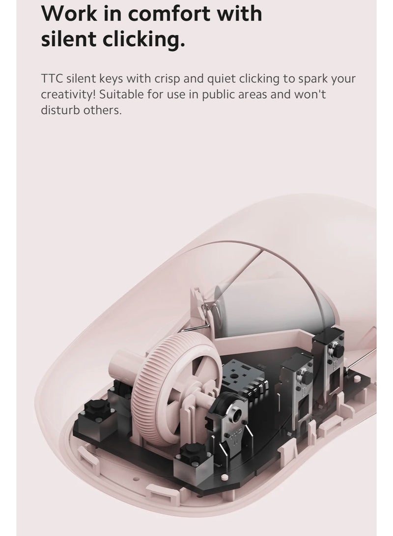 Xiaomi Mi Mouse 3 Pink Wireless Bluetooth 2.4GHz Dual Mode Silent Click Lightweight Portable Mouse for Laptop PC - Image 2