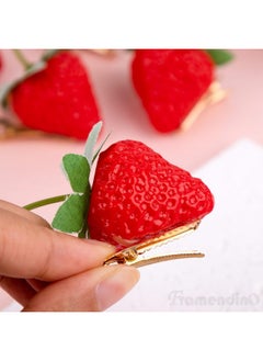 Framendino Framendino, 10 Pack Strawberry Hair Clip Cute Simulated Barrettes Fruit Clips for Women  - Image 4