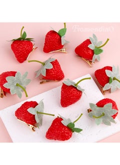 Framendino Framendino, 10 Pack Strawberry Hair Clip Cute Simulated Barrettes Fruit Clips for Women  - Image 5