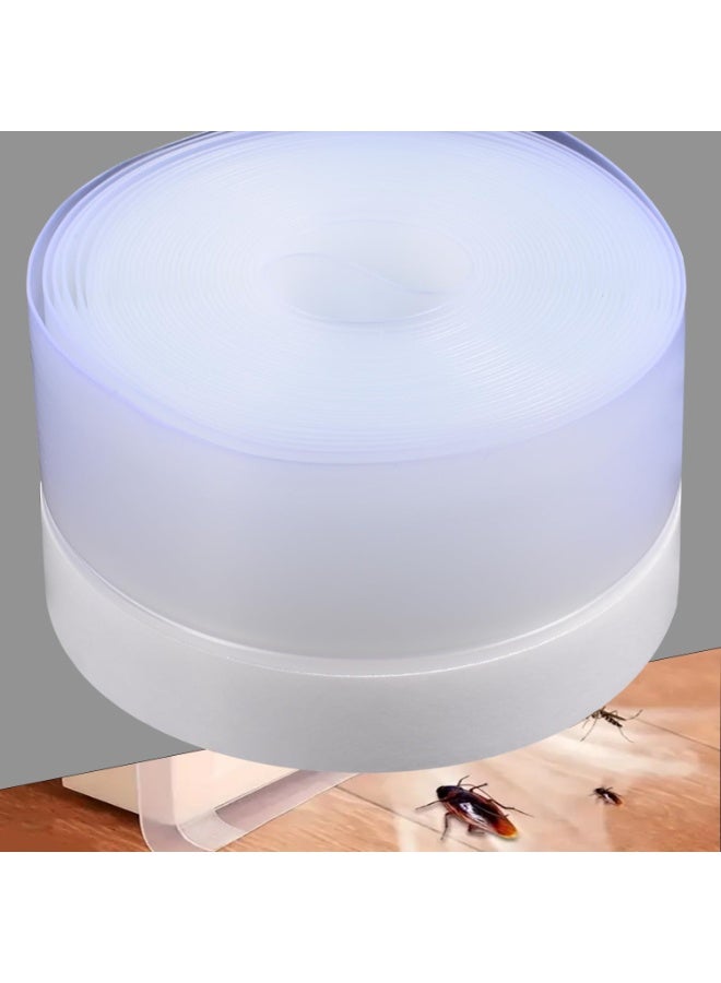 سيليكون الشريط المغلف الباب، شريط 16.5 قدم في الجزء السفلي من التهوية معزولة عزل الصوت لعزل الرياح أو النوافذ في غرفة الحمام لحمامات الزجاج - Image 1