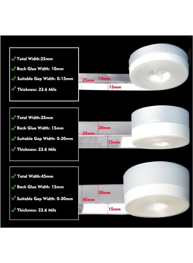 سيليكون الشريط المغلف الباب، شريط 16.5 قدم في الجزء السفلي من التهوية معزولة عزل الصوت لعزل الرياح أو النوافذ في غرفة الحمام لحمامات الزجاج - Image 2