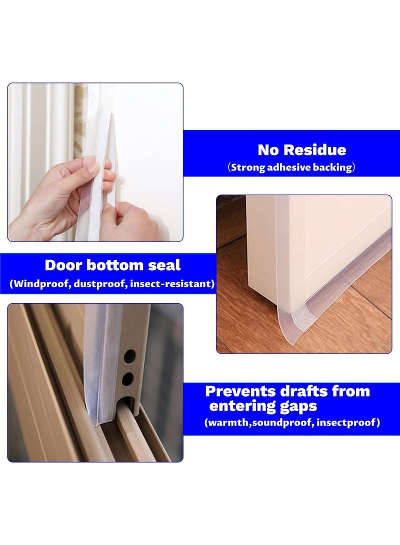 سيليكون الشريط المغلف الباب، شريط 16.5 قدم في الجزء السفلي من التهوية معزولة عزل الصوت لعزل الرياح أو النوافذ في غرفة الحمام لحمامات الزجاج - Image 3