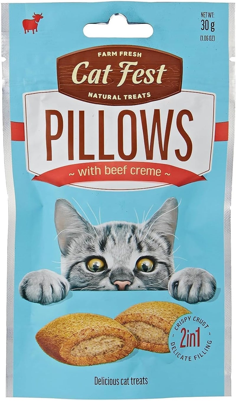 Cat fest pillows with beef cream 30 g, 1 count - Image 1