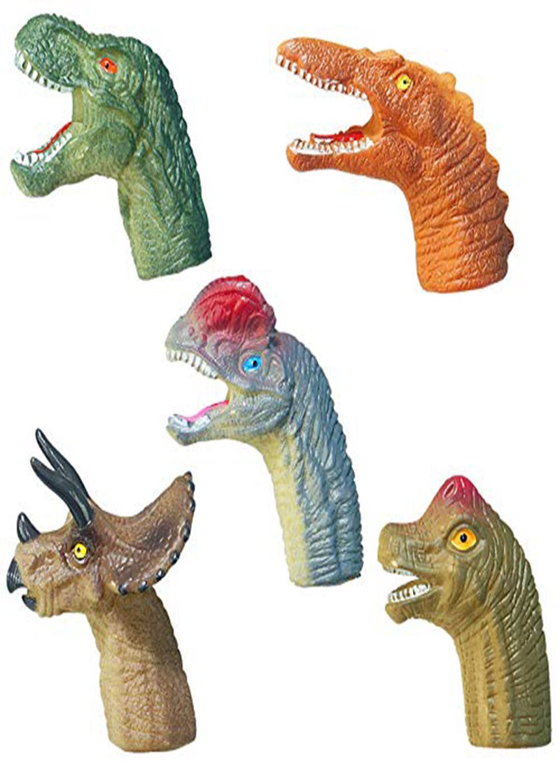 سيوسي Fun Little Toys 5 Pcs Dinosaur Head Finger Puppets, Best Choice for Party Favors, Stocking Stuffers, Pinata Fillers and Goodie Bag Fillers - Image 4