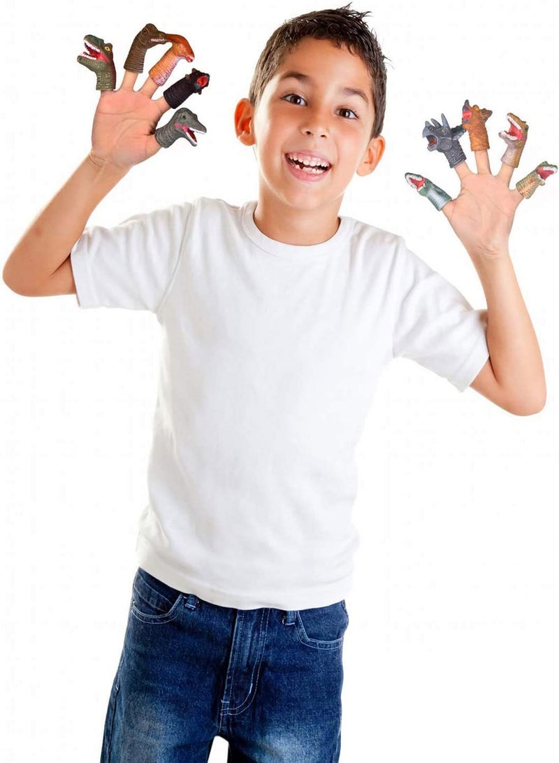 سيوسي Fun Little Toys 5 Pcs Dinosaur Head Finger Puppets, Best Choice for Party Favors, Stocking Stuffers, Pinata Fillers and Goodie Bag Fillers - Image 2