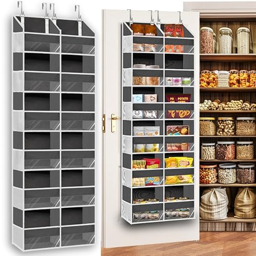 Ofiray-home Over the Door Organizer 6 Tiers, Extra Large Behind Door Storage of 12 Compartments, 80 lbs Weight Capacity Hanging Storage Organizer with Clear Window Kids Toys, Shoes, Diapers, Room storage - Image 1