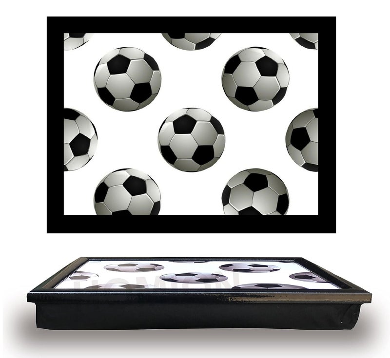 Football Soccer Cushioned Bean Bag laptray Home Laptop Tray Drinks Food Breakfast Lap Tray Football Soccer Lover Bed Tray Easy Serving Caravan Picnic Camping