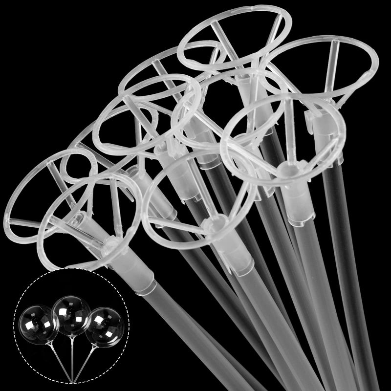 RUBFAC 20pcs Balloon Sticks with Cups Clear Balloon Holder Stick Stand 15inches to 32inches Large and Long Party Balloon Stand for Bobo Balloons Birthday Wedding Party Supplies - Image 1