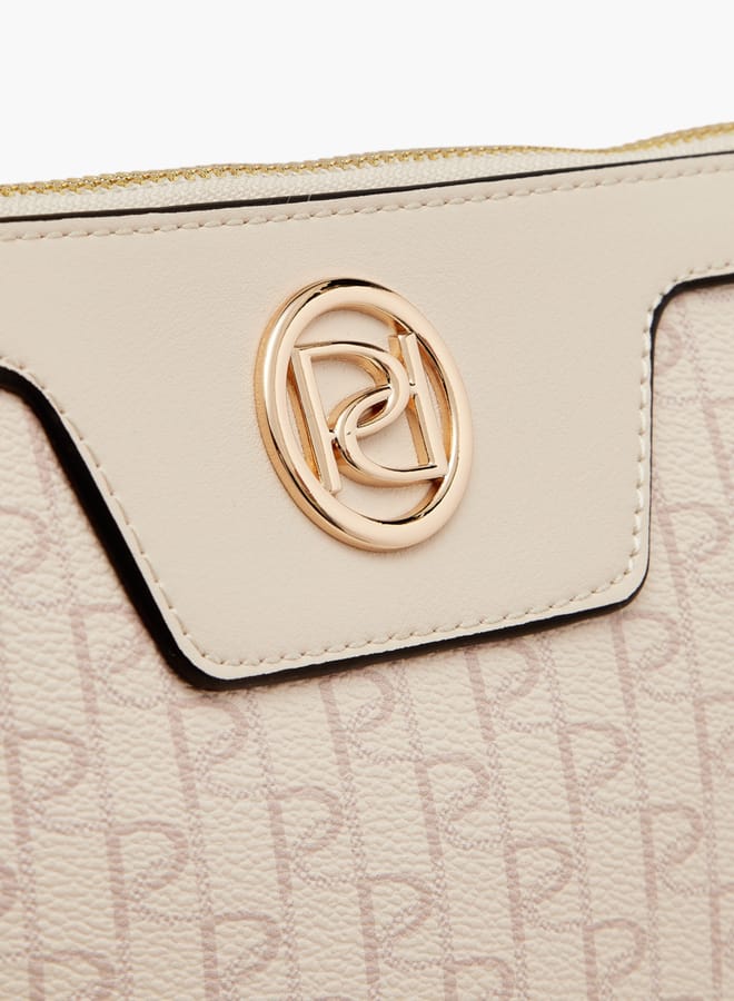 Paprika Women's Monogram Print Clutch with Zip Closure  - Image 3