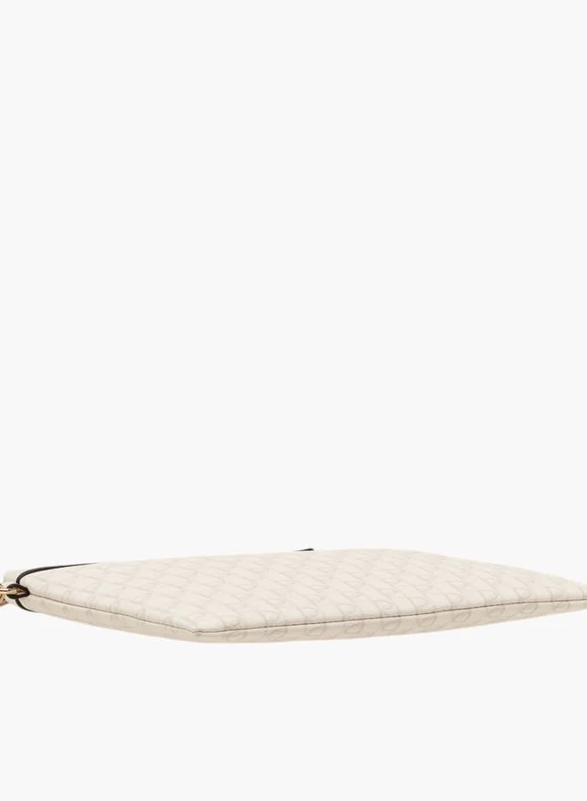 Paprika Women's Monogram Print Clutch with Zip Closure