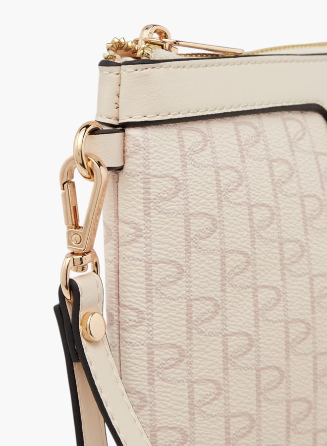 Paprika Women's Monogram Print Clutch with Zip Closure  - Image 4