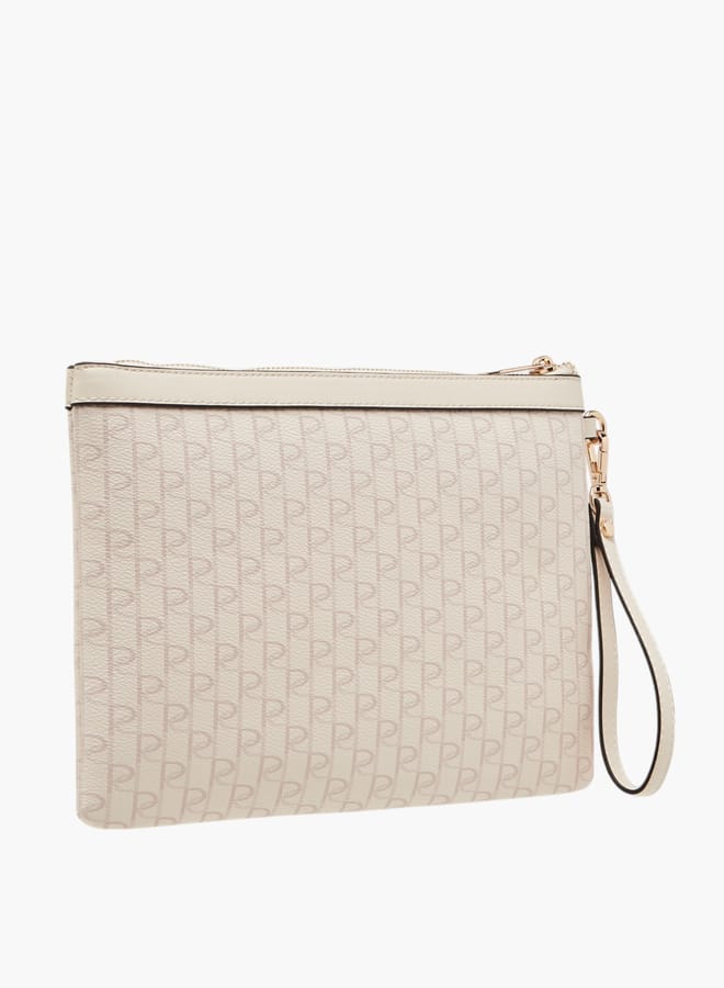 Paprika Women's Monogram Print Clutch with Zip Closure  - Image 2