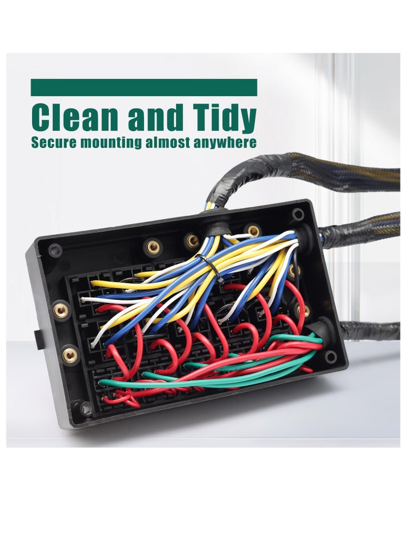 SOLARAE 15 Slots Fuse Relay Box 12V Automotive, Fuse Relay Block Pre-Wired, 10 Way Relay Panel, Universal Waterproof Relay Box ATC/ATO Fuse Holder, Fuse Block and Relay Kit for Auto Car Truck Marine Boat - Image 5