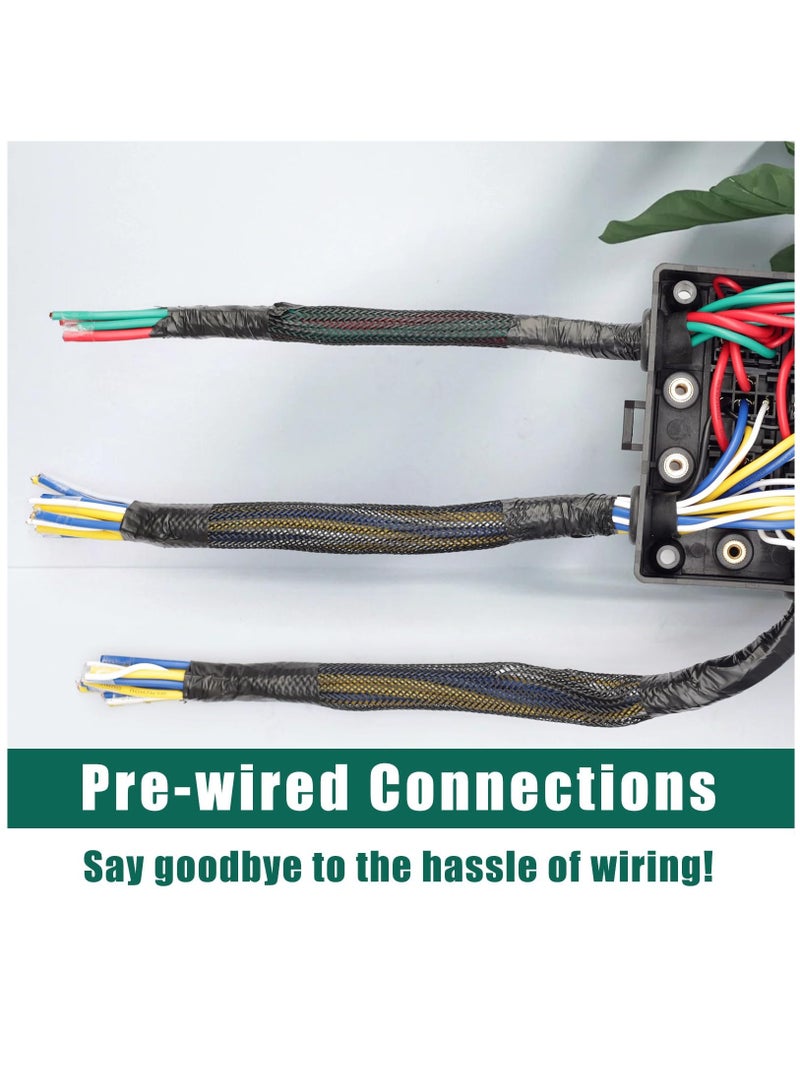 SOLARAE 15 Slots Fuse Relay Box 12V Automotive, Fuse Relay Block Pre-Wired, 10 Way Relay Panel, Universal Waterproof Relay Box ATC/ATO Fuse Holder, Fuse Block and Relay Kit for Auto Car Truck Marine Boat - Image 3