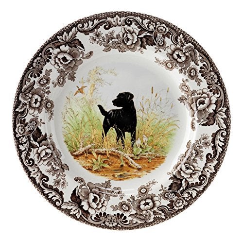 Spode Woodland Hunting Dogs Black Labrador Salad Plate - Image 1
