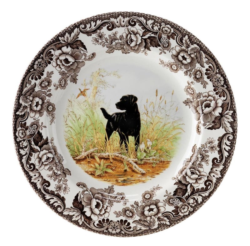 Spode Woodland Hunting Dogs Black Labrador Salad Plate - Image 3
