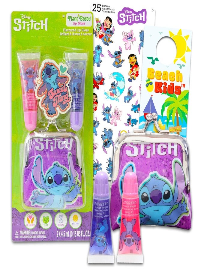 Lilo & Stitch Stitch Lip Gloss Tubes - Bundle with 2 Lilo & Stitch Lip Gloss in Assorted Flavors for Party Favors Plus Coin Purse, Stickers, More | Lilo & Stitch Party Favors - Image 1