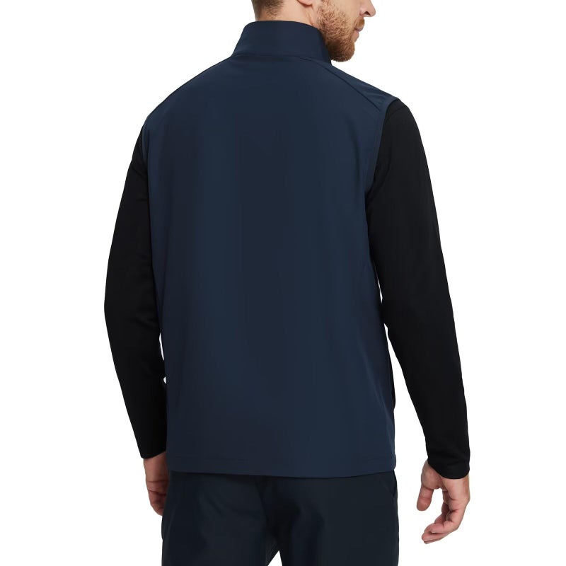 M MAELREG Golf Vest for Men Windproof Travel Zip Up Sleeveless Jacket Lightweight Softshell Mens Vests Outerwear - Image 3
