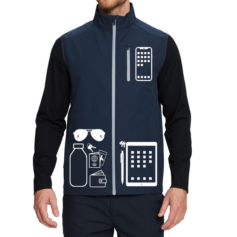M MAELREG Golf Vest for Men Windproof Travel Zip Up Sleeveless Jacket Lightweight Softshell Mens Vests Outerwear - Image 5