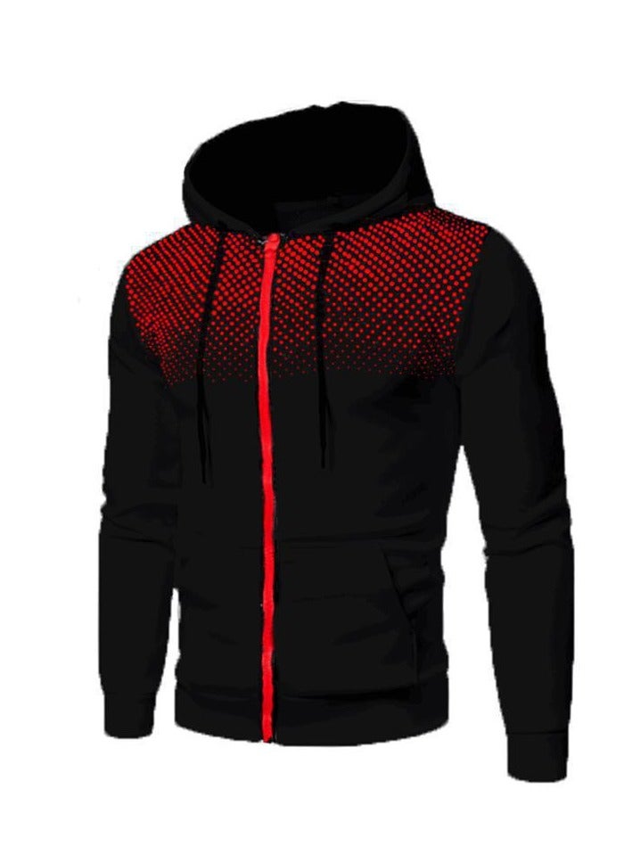 KUYING New Wave Point Loose Zipper Hooded Sports Hoodie  - Image 1