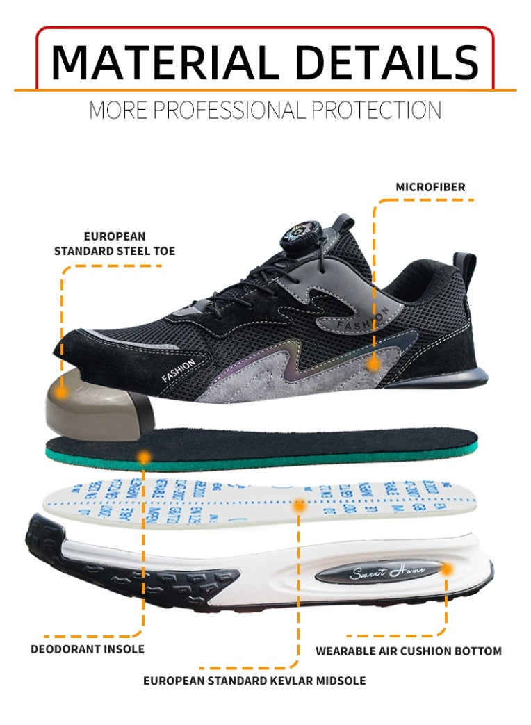 Steel Toe Shoes for Men Lightweight Safety Shoes Comfortable Puncture Proof Slip On Indestructible Work Shoes and Fashion Sneakers. - Image 3