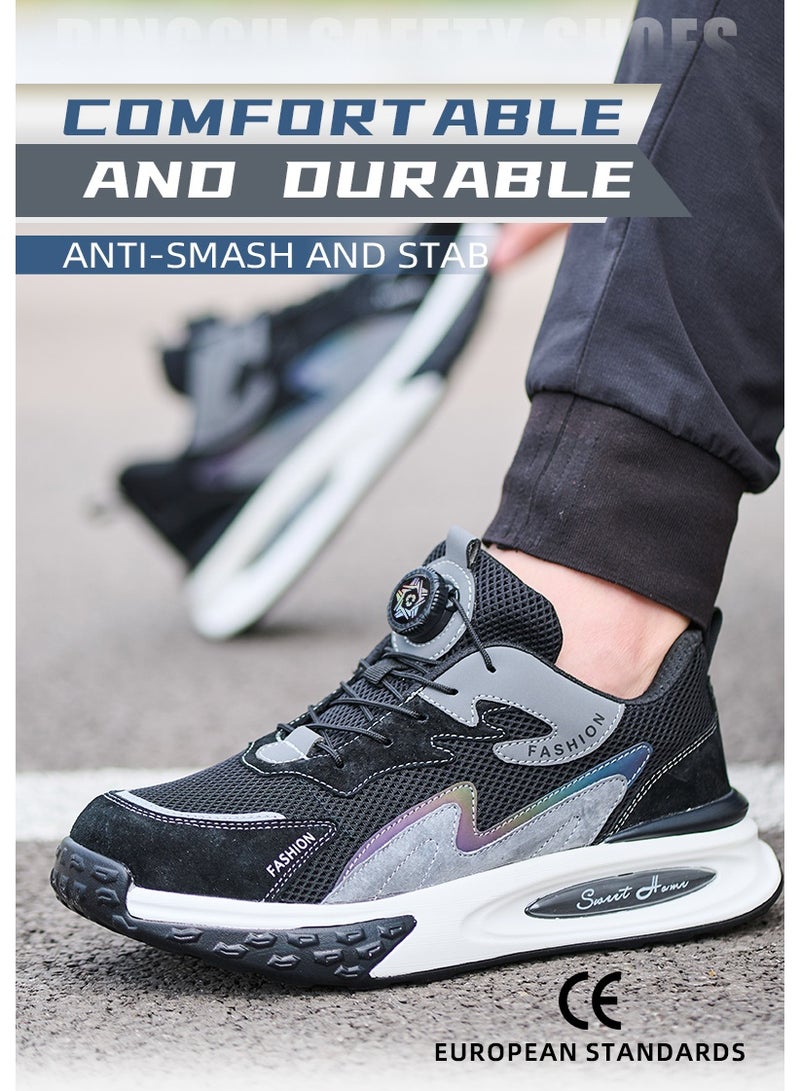 Steel Toe Shoes for Men Lightweight Safety Shoes Comfortable Puncture Proof Slip On Indestructible Work Shoes and Fashion Sneakers. - Image 1