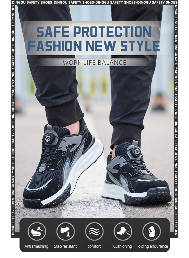 Steel Toe Shoes for Men Lightweight Safety Shoes Comfortable Puncture Proof Slip On Indestructible Work Shoes and Fashion Sneakers. - Image 2