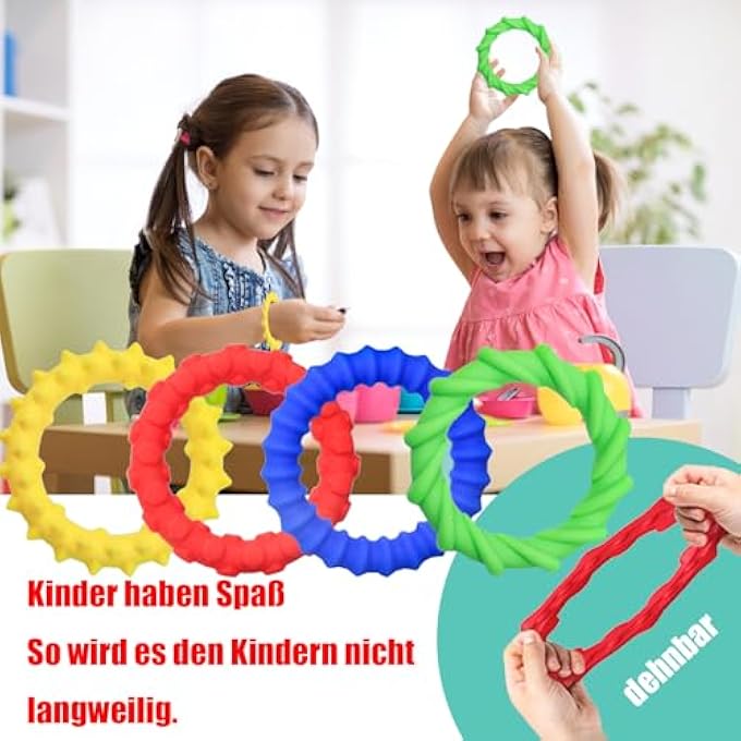 JUGGPENG Fidget Toys Sensory Bracelets, Pack of 4 Wristband, Fidget Decompression Toy, Sensory Fidget Anti-Stress Toy for Children, Boys, Girls, Stress Relief & Anxiety, Autism and ADHD - Image 2