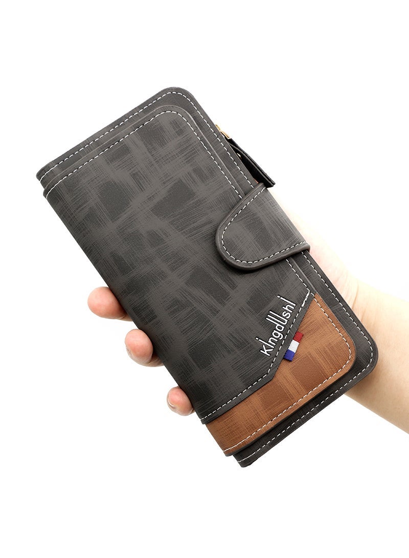 كينج دوشي Men's Multi-Functional Long Wallet ID Bag 19*10*2.5CM - Image 2