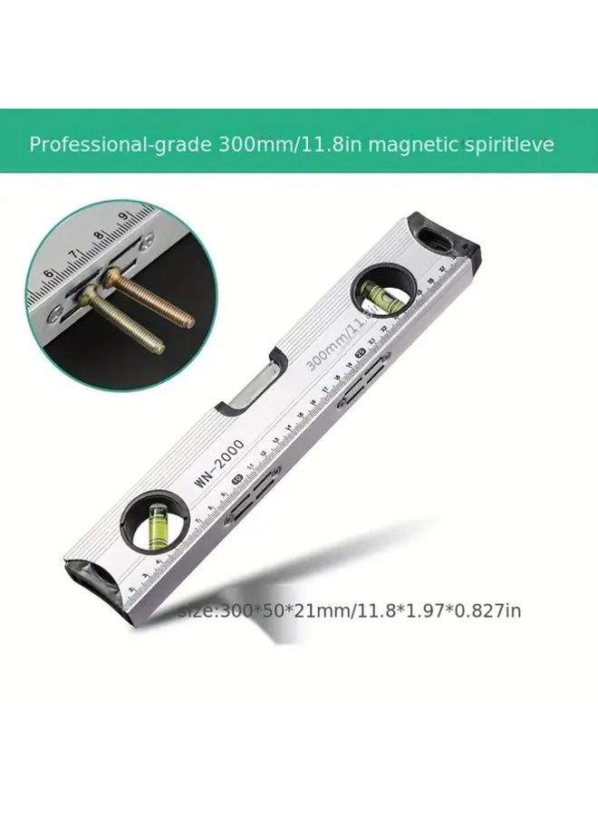 300 ملم أصفر مغناطيسي سبيكة الألومنيوم مستوى سميك مع مقياس أداة قياس متعددة الوظائف - Image 5